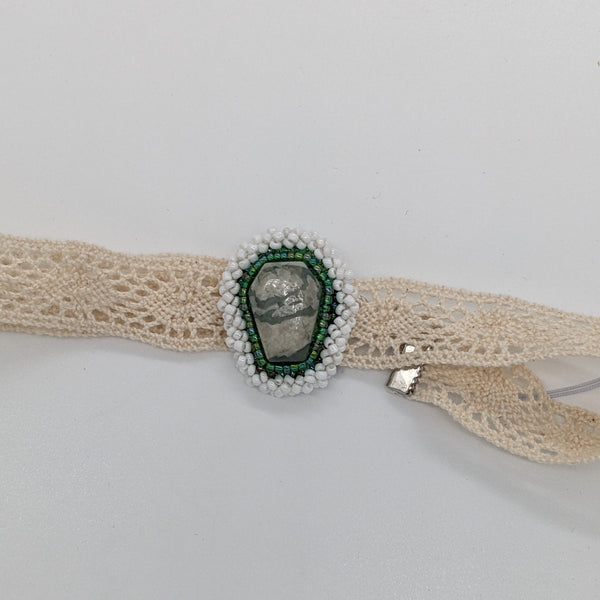 F - Green and gray jasper