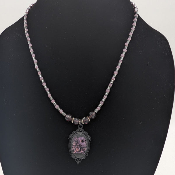 Skulls and Roses in Purple and Black