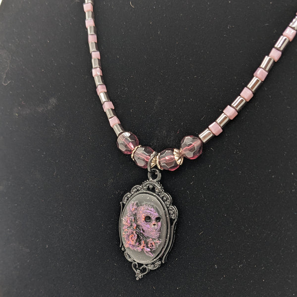 Skulls and Roses in Purple and Black