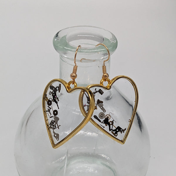 Steampunk Heart Earrings - Options Available