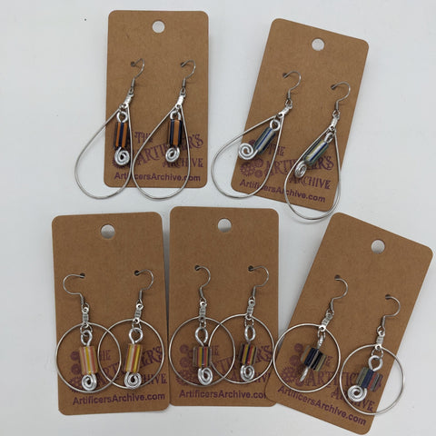 Surrounded cane glass earrings