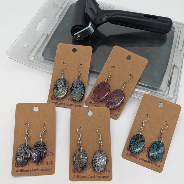 Mixed Media Oval Earrings