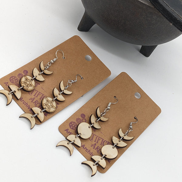 Moon phase earrings