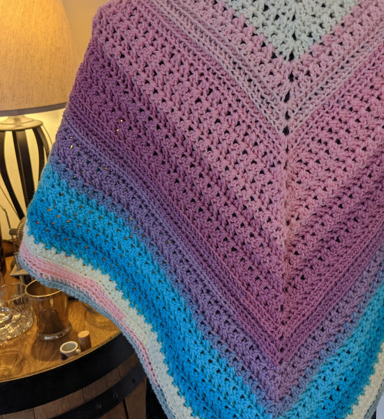 X Marks the Spot Shawl in Liger