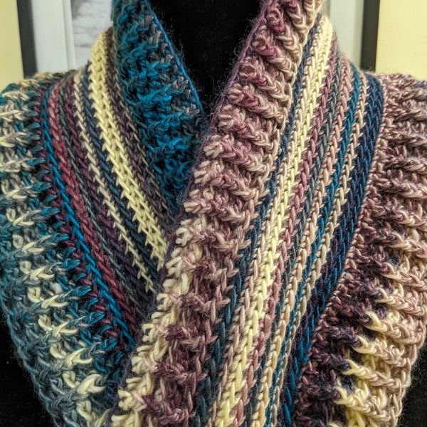 Striped Infinity Scarf in Tealberry