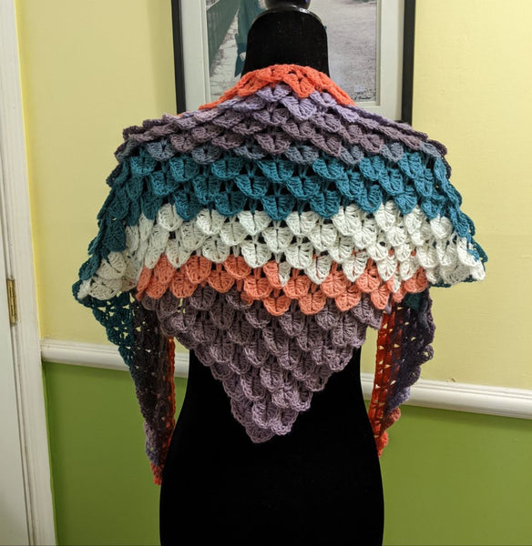 Dragon Scales Shawlette in Pegasus