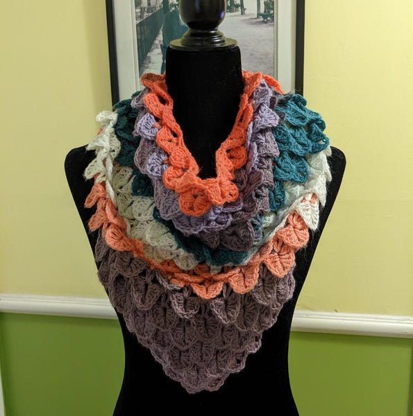 Dragon Scales Shawlette in Pegasus
