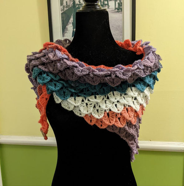 Dragon Scales Shawlette in Pegasus