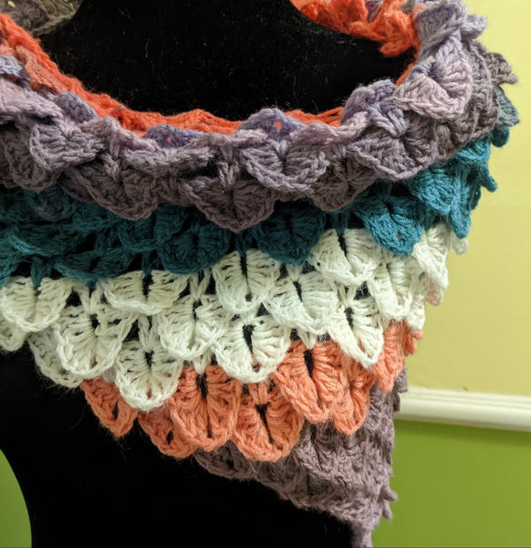 Dragon Scales Shawlette in Pegasus