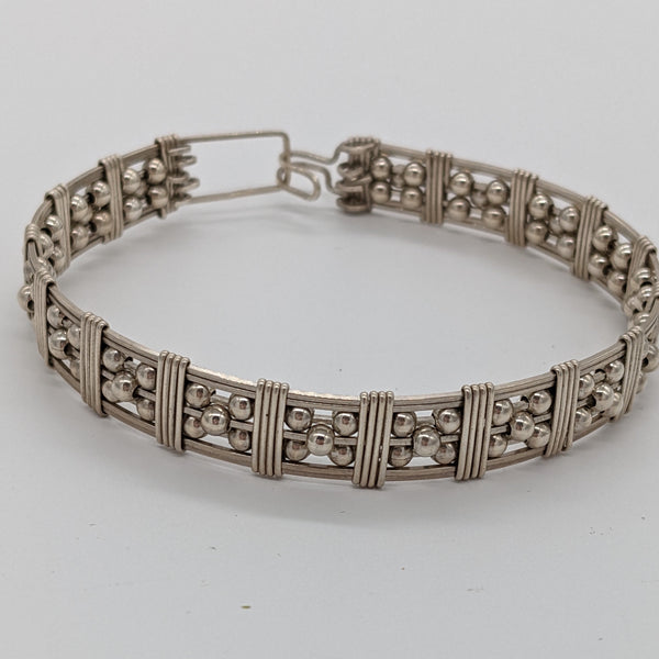 Sterling Box Bracelet with rounds