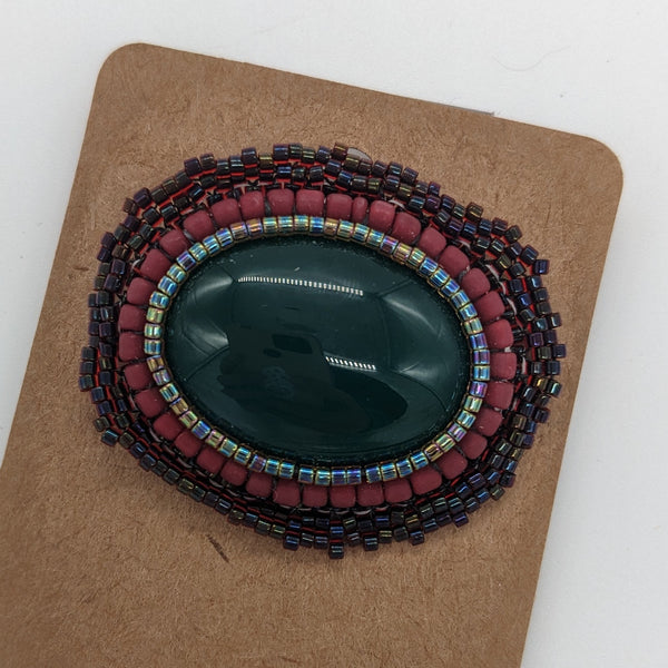 Green Agate Brooch