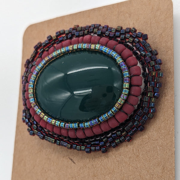 Green Agate Brooch