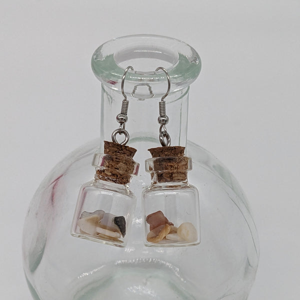 Glass Potion Earrings - Cylinder bottles