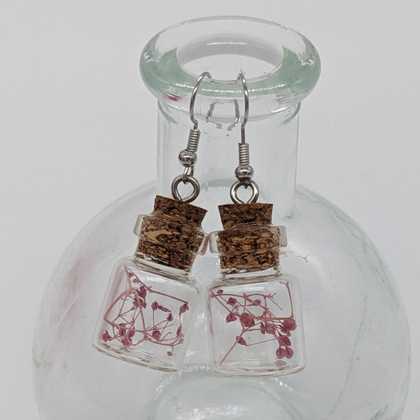 Glass Potion Earrings - Cylinder bottles