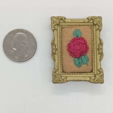 Tiny Embroidery - Small Flower (Gold Frame)