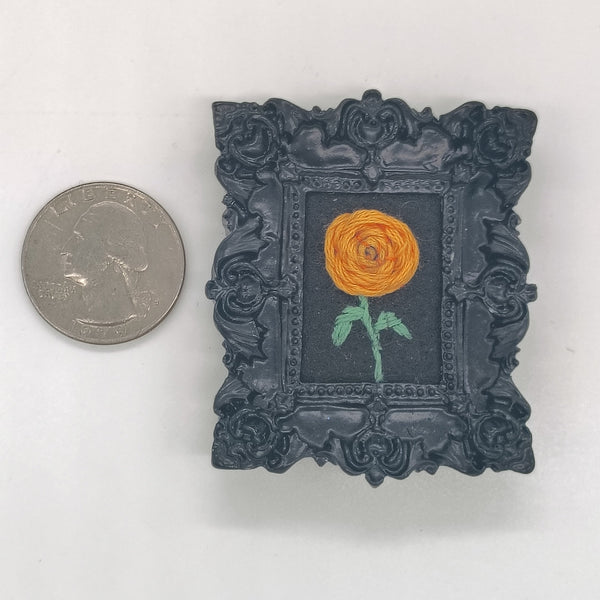 Tiny Embroidery - Small Flower (Black Frame)
