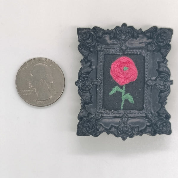 Tiny Embroidery - Small Flower (Black Frame)
