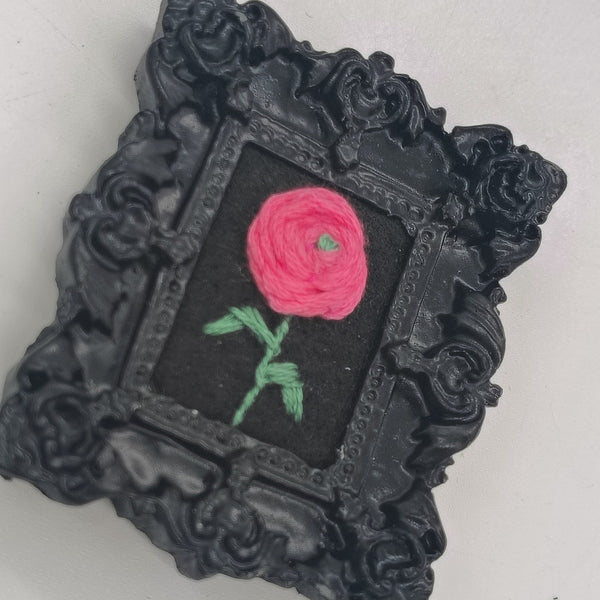 Tiny Embroidery - Small Flower (Black Frame)
