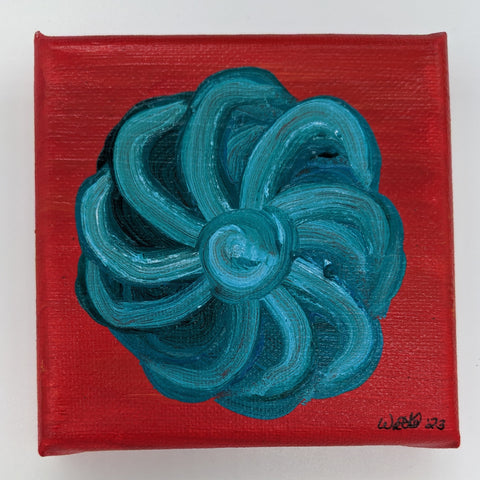 Spiral Flower on Red Background