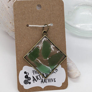 Sea Glass in Resin Pendants