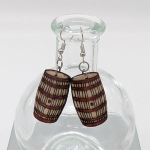 Wood Barrel Earrings