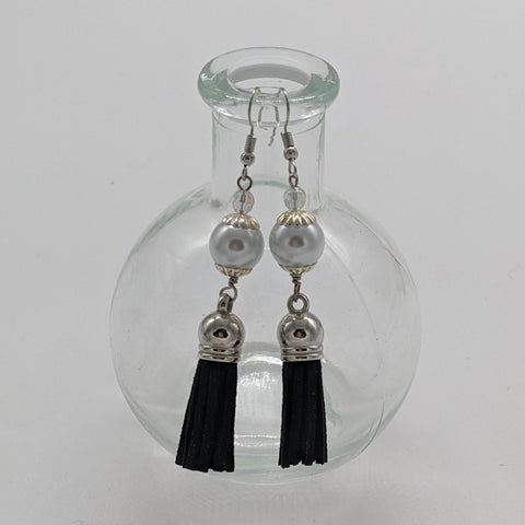A - Glass Pearl with Black Tassel