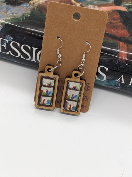 Mini Bookshelf Earrings