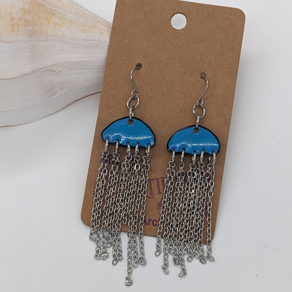 A - Blue Jellyfish Earrings