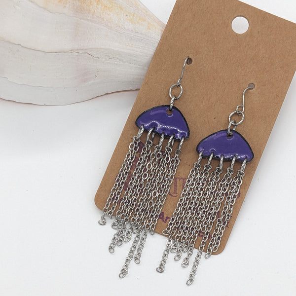 F - Purple Jellyfish Earrings