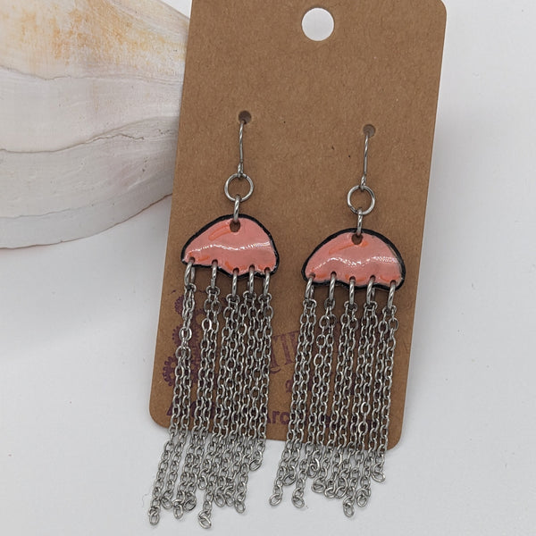 D - Peach Jellyfish Earrings