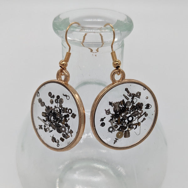 Steampunk Circle Earrings - Options Available