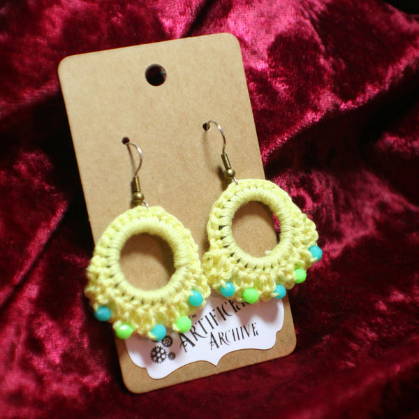 Light Yellow Crochet Earrings