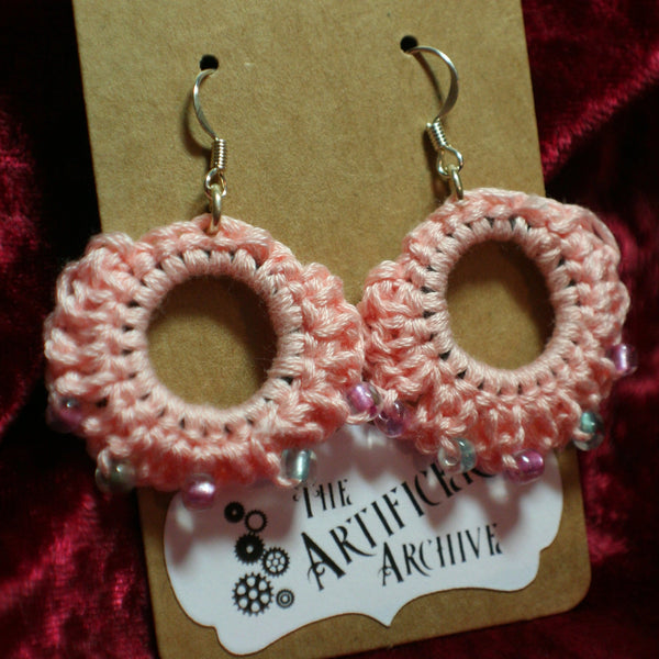 Light Pink Crochet Earrings