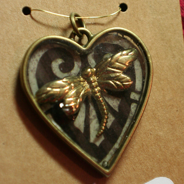 Heart Dragonfly Pendant