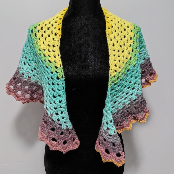 Pastel rainbow shawl