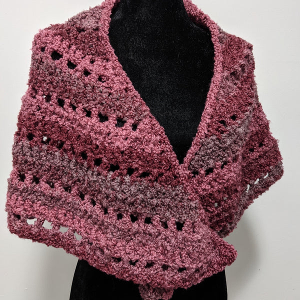 Brown Butter Shawl in Raspberry
