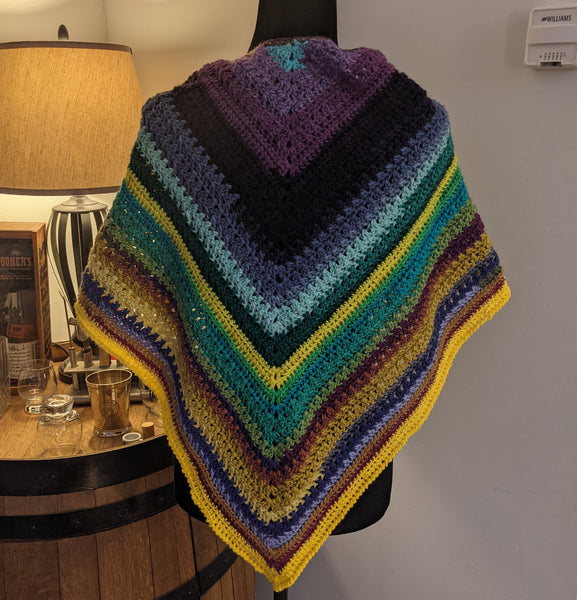 X Marks the Spot Shawl in Earthen Rainbow