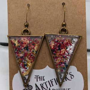 Funky Filled Triangle Earrings