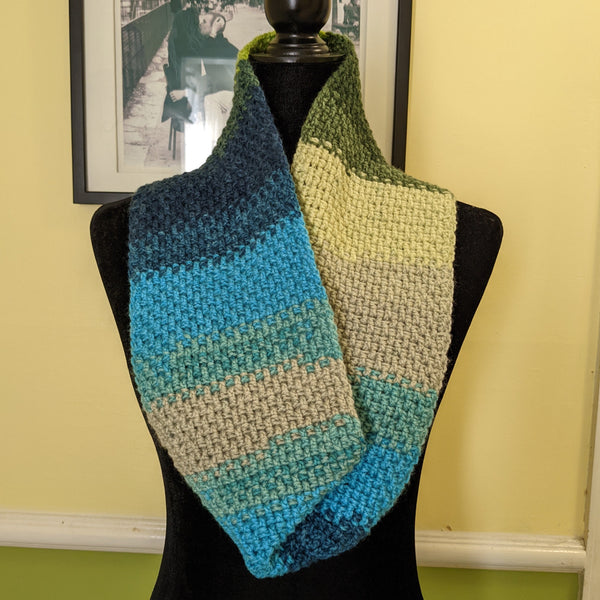 Puffed Rice Infinity Scarf in Lime Twist