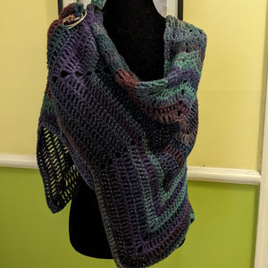 Bat Wing Shawl in Hummingbird