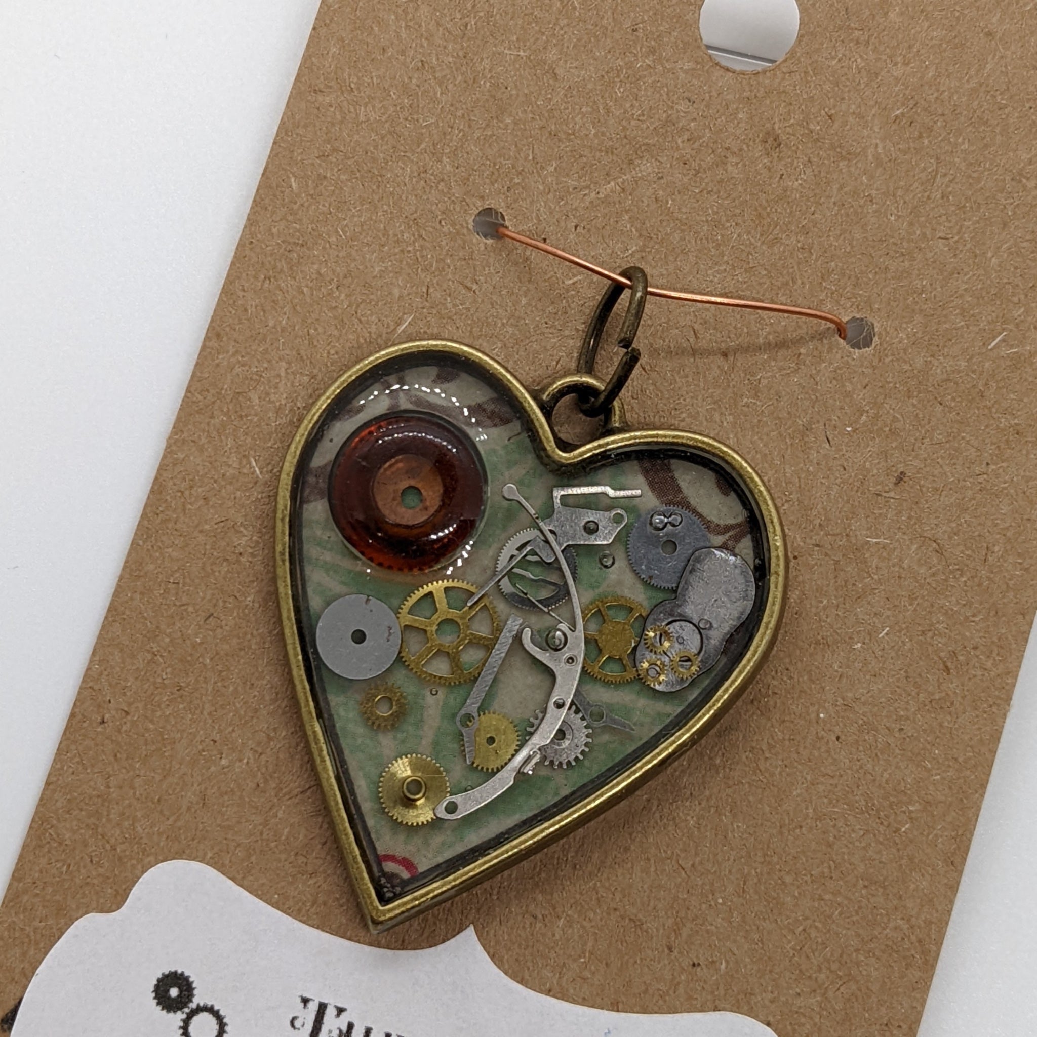 Steampunk Brass Heart Pendant