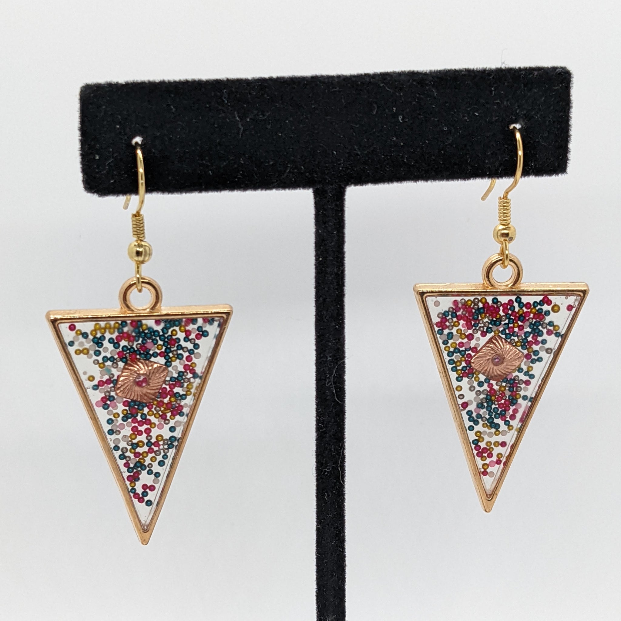 Bead Pit Triangle Earrings
