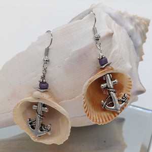 Large Shells and Anchor Earrings