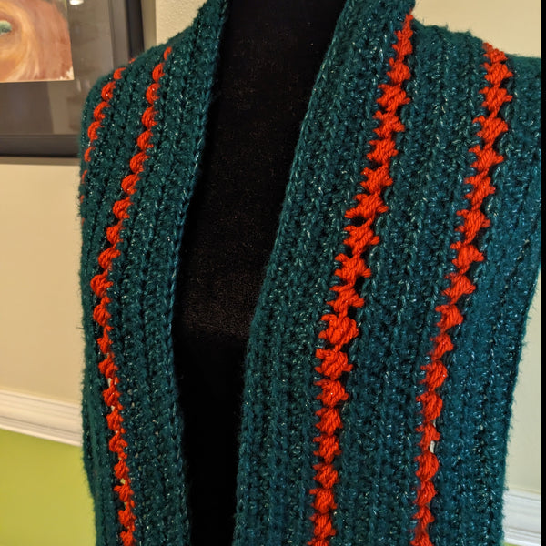 Striped tweed scarf in Holiday Sparkle