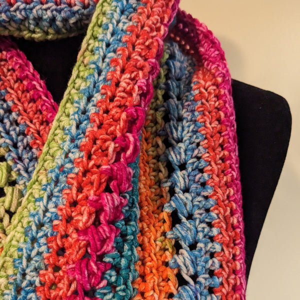 Striped tweed scarf in Brights