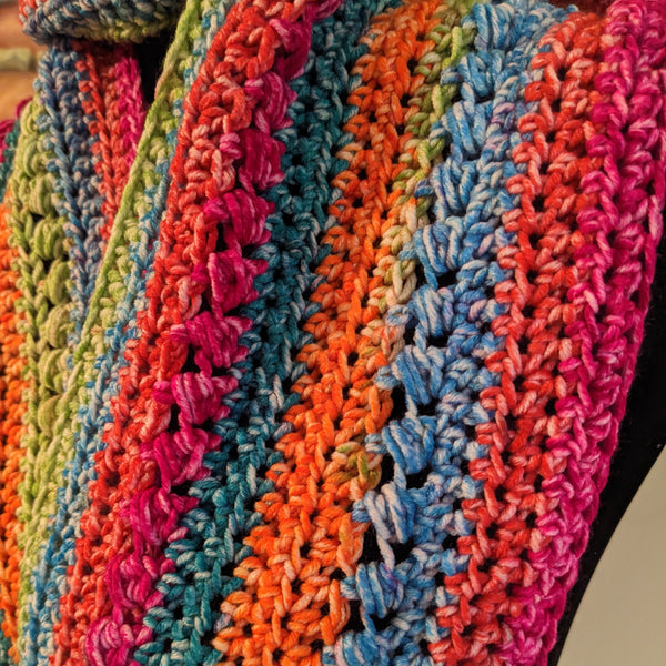 Striped tweed scarf in Brights