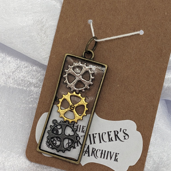 Steampunk Rectangle Pendant - Options Available
