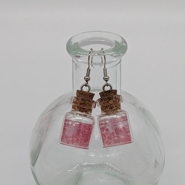 Glass Potion Earrings - Cylinder bottles