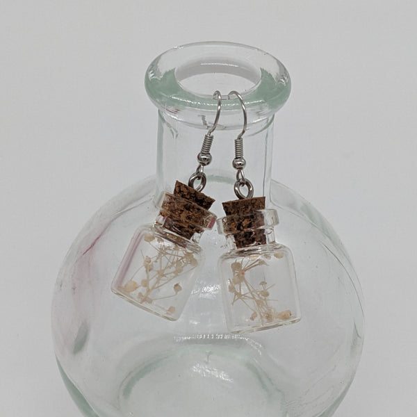 Glass Potion Earrings - Cylinder bottles