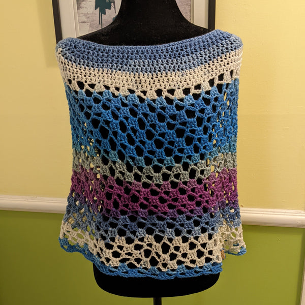 Scarlett Spiral Poncho in Blueberry Pudding
